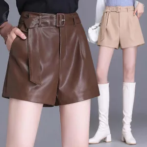 شورت نسائي من الجلد الطبيعي ,Women's genuine leather shorts