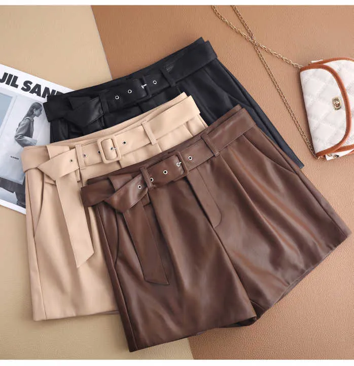 شورت نسائي من الجلد الطبيعي ,Women's genuine leather shorts