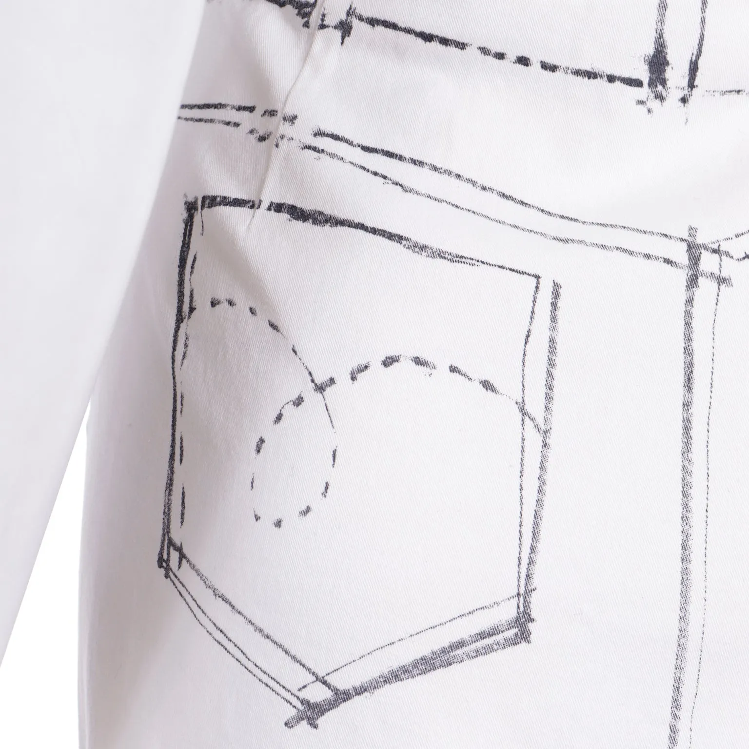 1990s Moschino Jeans Ivory Mini Skirt w Black Handwritten Fashion Notes