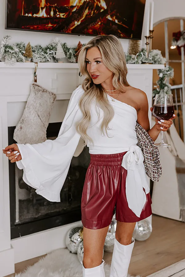 After Hours Party One Shoulder Top in Ivory