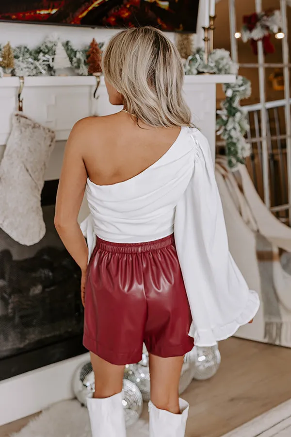 After Hours Party One Shoulder Top in Ivory