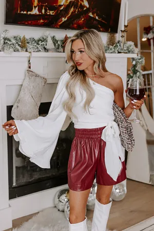 After Hours Party One Shoulder Top in Ivory