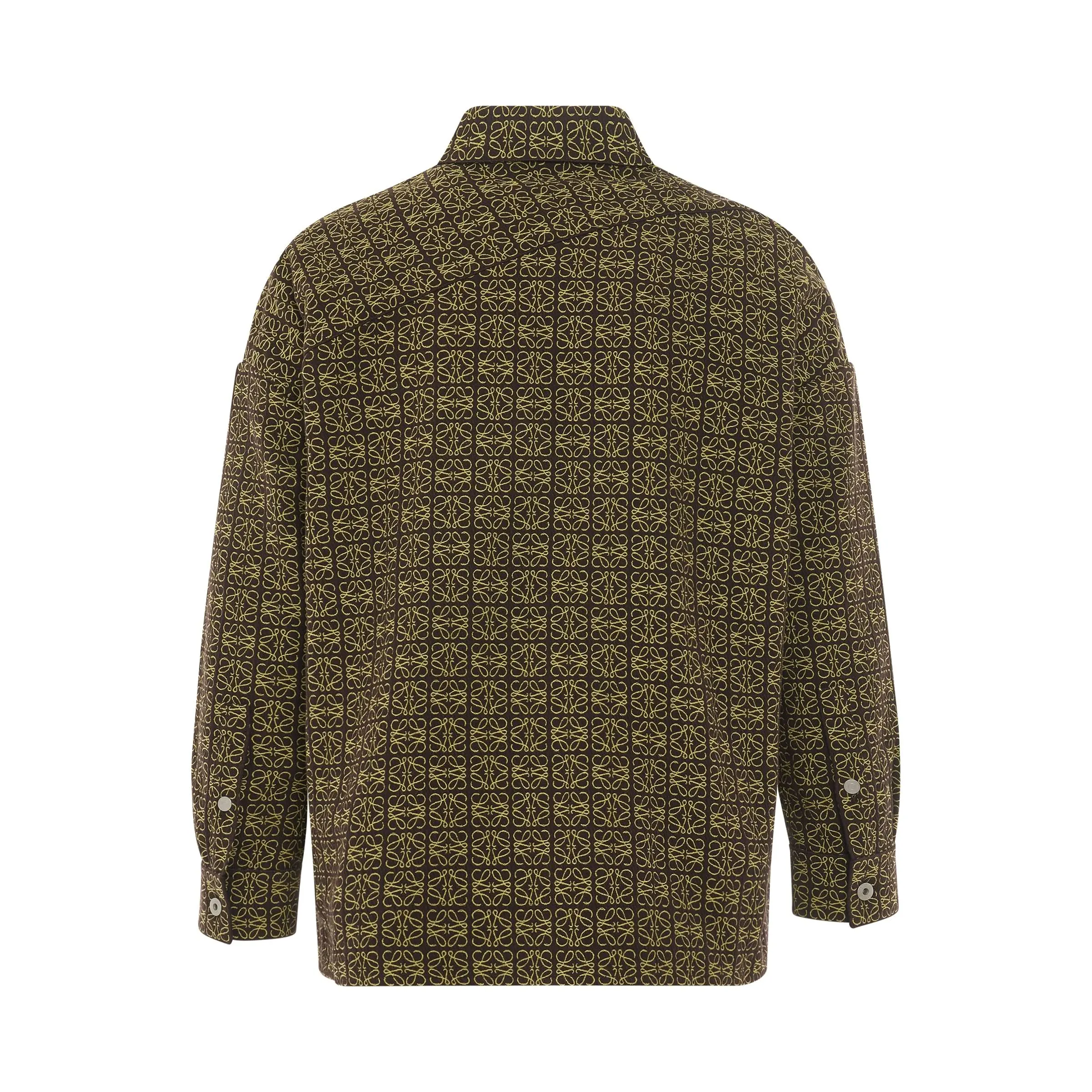 Anagram Jacquard Zip Jacket in Brown