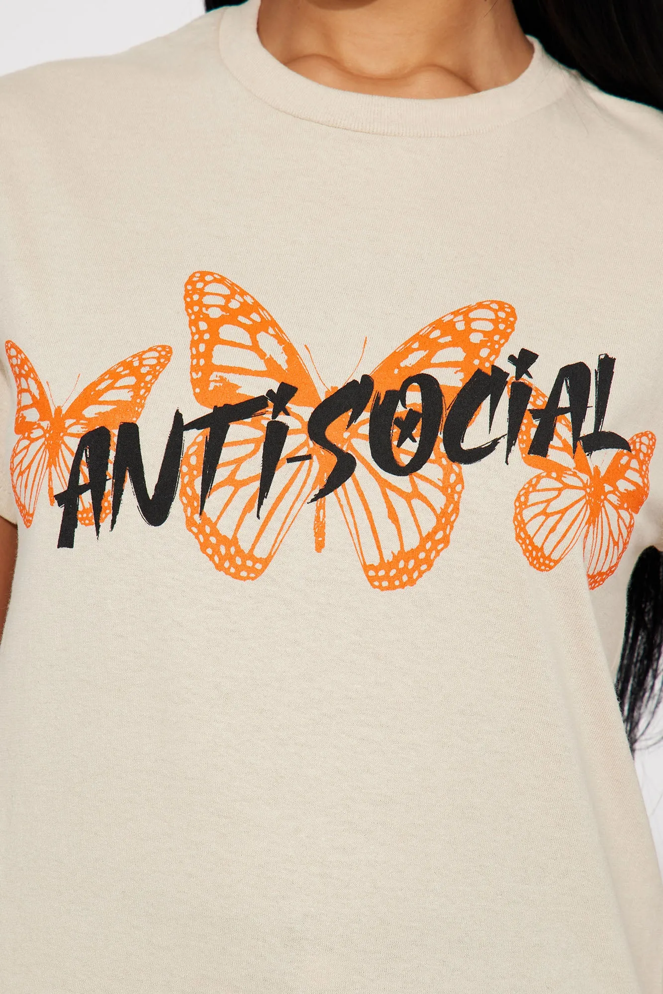 Anti Social Energy Graphic Tee - Sand