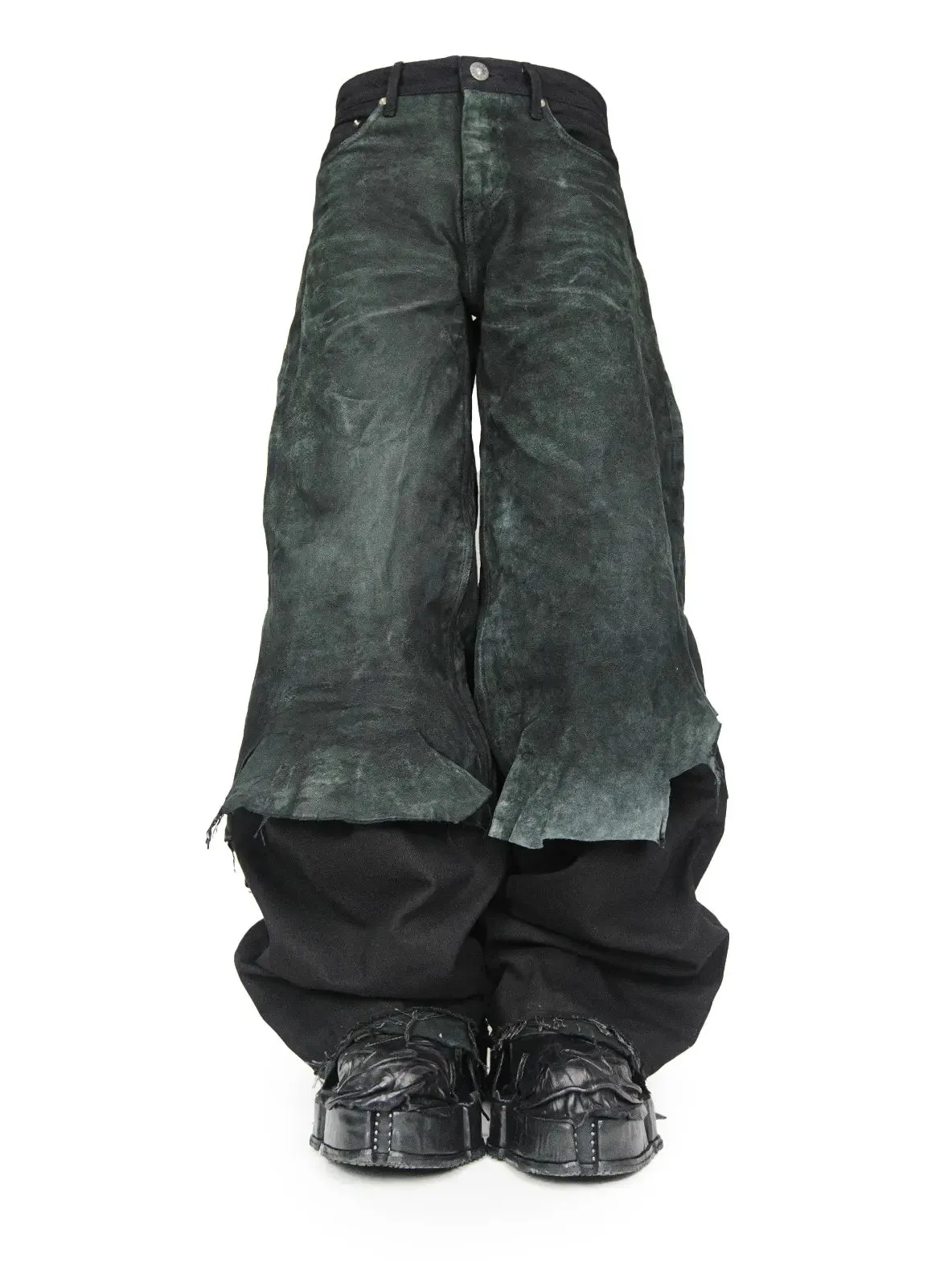 BAGGY BLACK OVERLAID LEATHER