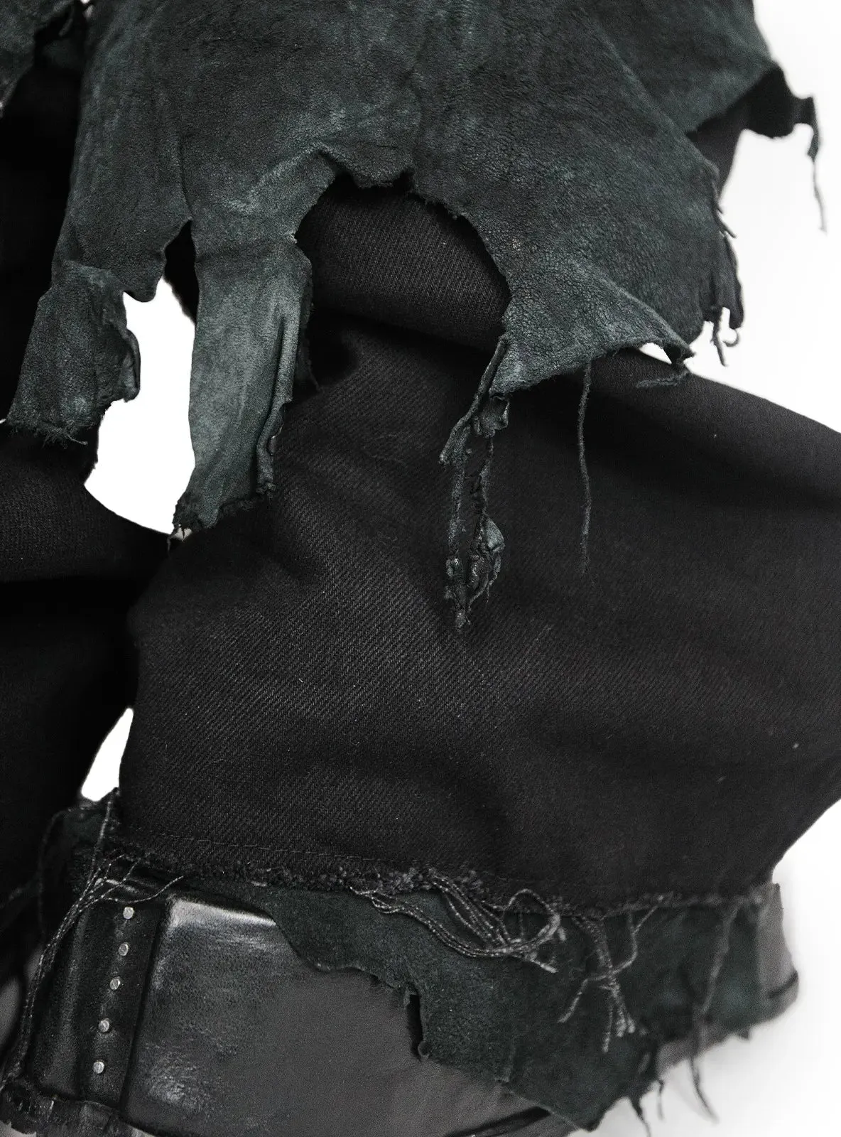 BAGGY BLACK OVERLAID LEATHER