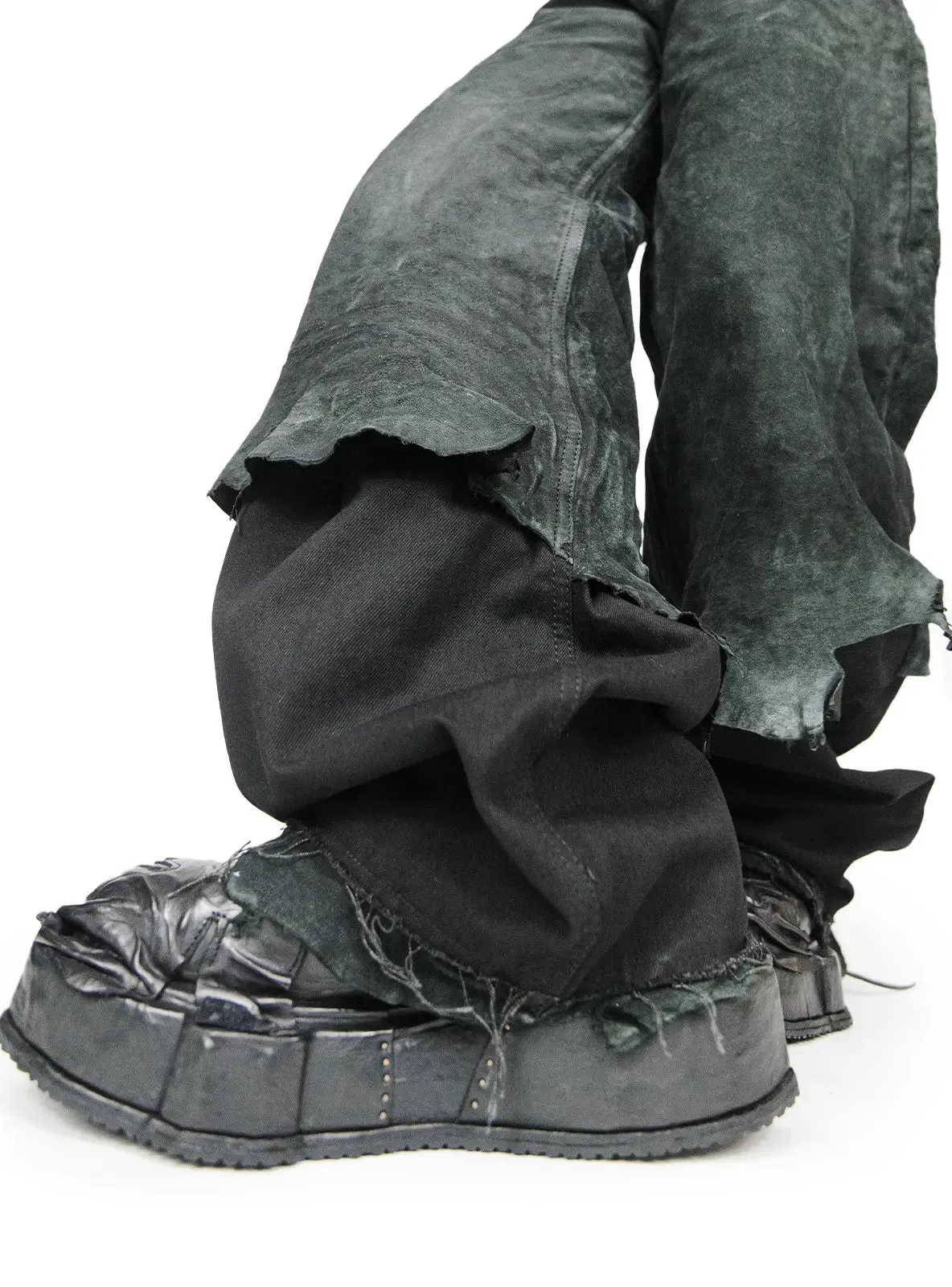 BAGGY BLACK OVERLAID LEATHER