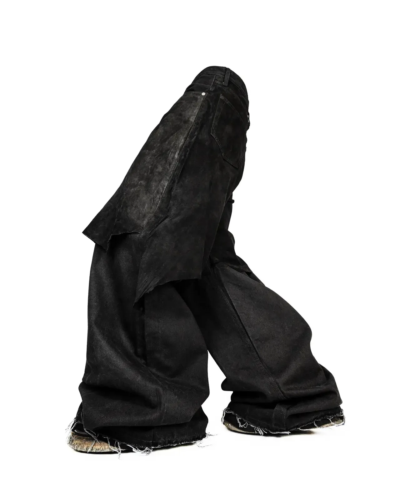 BIG BAGGY OVERLAID MATTE LEATHER
