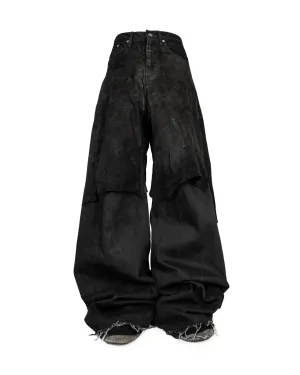 BIG BAGGY OVERLAID MATTE LEATHER