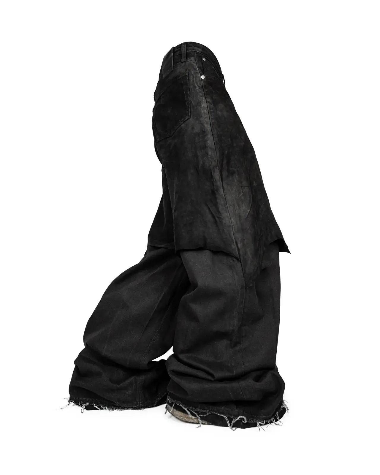 BIG BAGGY OVERLAID MATTE LEATHER
