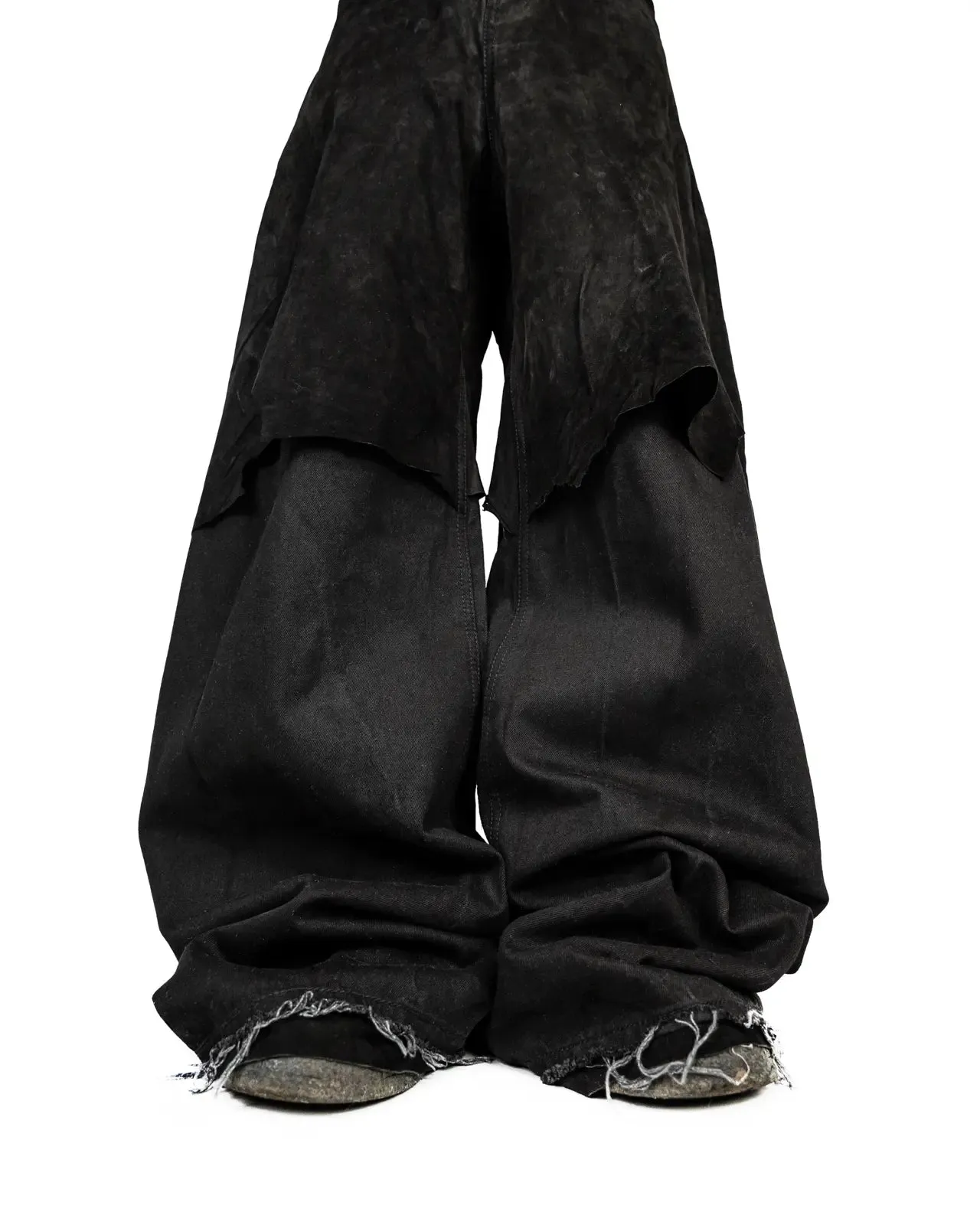 BIG BAGGY OVERLAID MATTE LEATHER