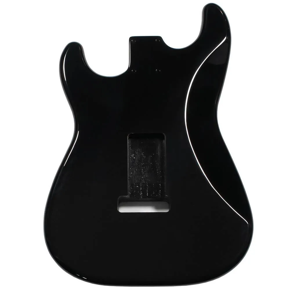 Black Gloss HSS Stratocaster Electric Guitar Body - 2 Piece American Alder