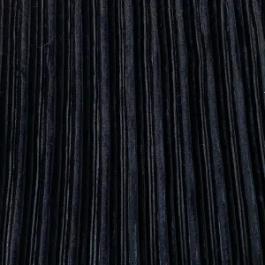 Black Pleated Stretch Velvet Fabric