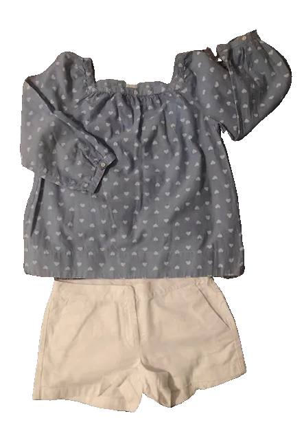 BLUE J.CREW HEARTS TOP (SZ 14)