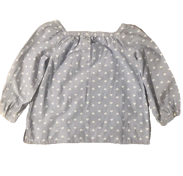 BLUE J.CREW HEARTS TOP (SZ 14)