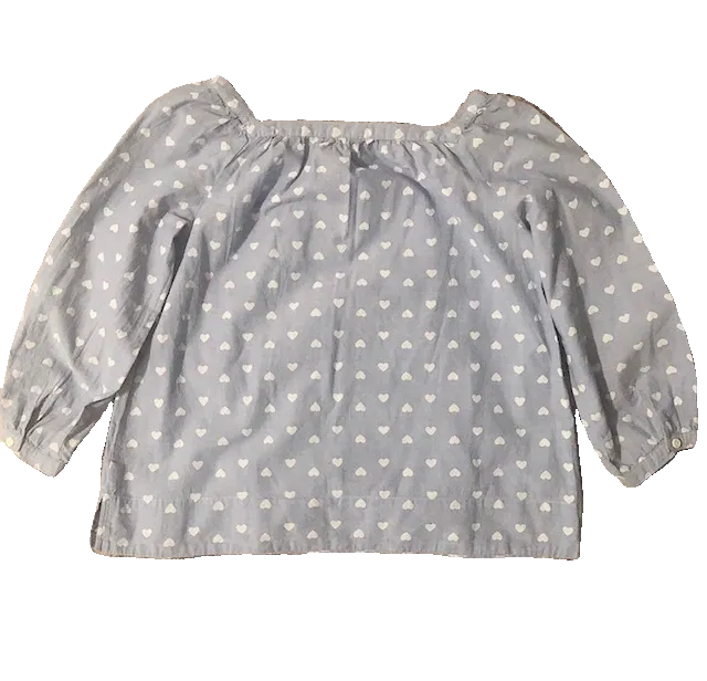 BLUE J.CREW HEARTS TOP (SZ 14)