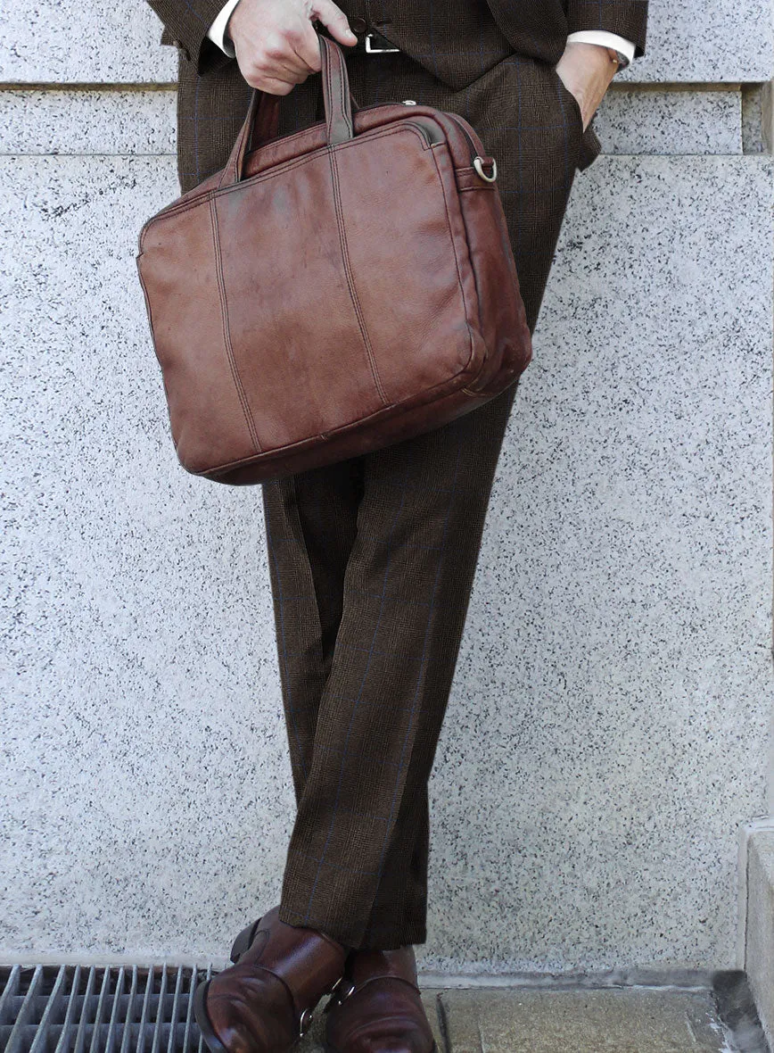 Caccioppoli Lenana Glen Brown Wool Pants