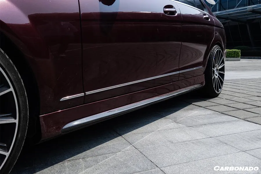 Carbonado 2008-2014 Mercedes-Benz C-Class W204 Sedan P Style Side Skirts