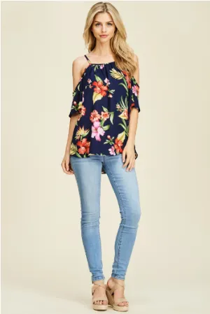 Cold Shoulder Floral Top