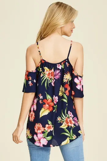 Cold Shoulder Floral Top