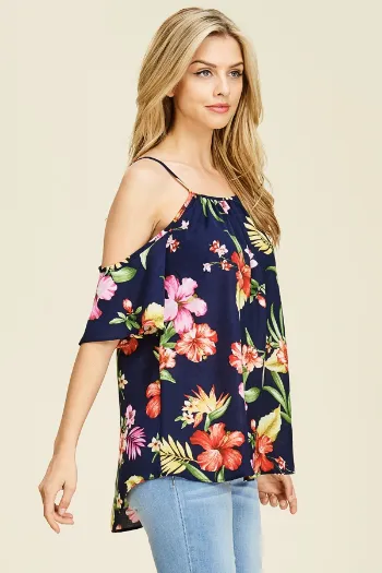 Cold Shoulder Floral Top