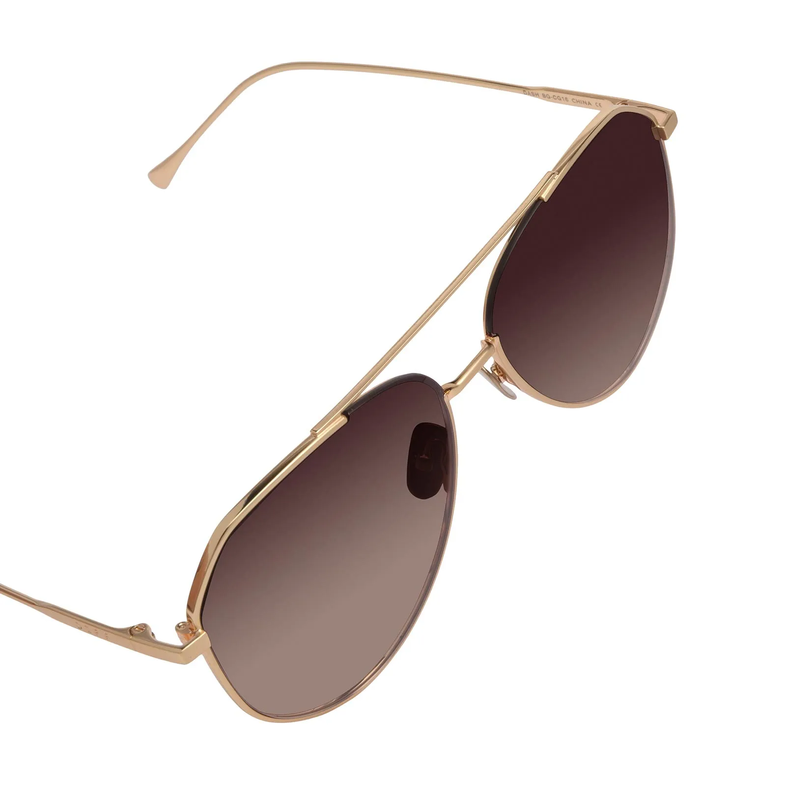 DASH - BRUSHED GOLD   COFFEE GRADIENT SUNGLASSES