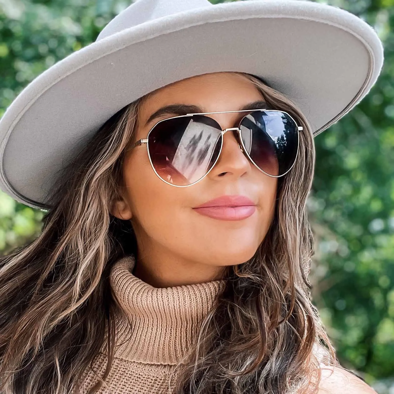 DASH - BRUSHED GOLD   COFFEE GRADIENT SUNGLASSES