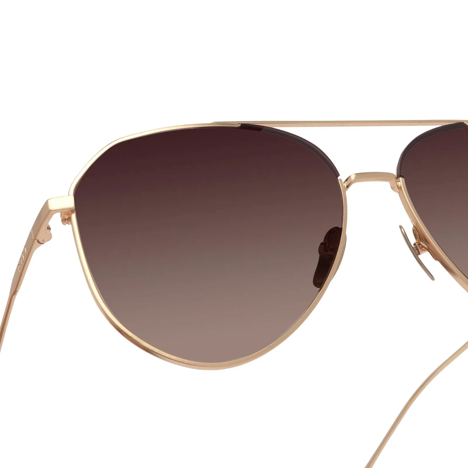 DASH - BRUSHED GOLD   COFFEE GRADIENT SUNGLASSES