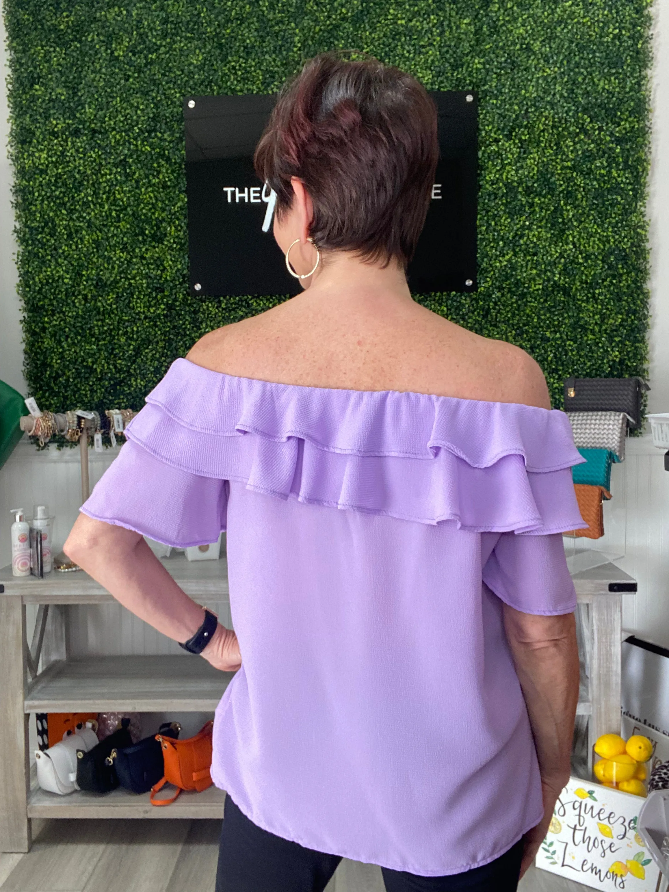 Double Ruffle Off the Shoulder Top