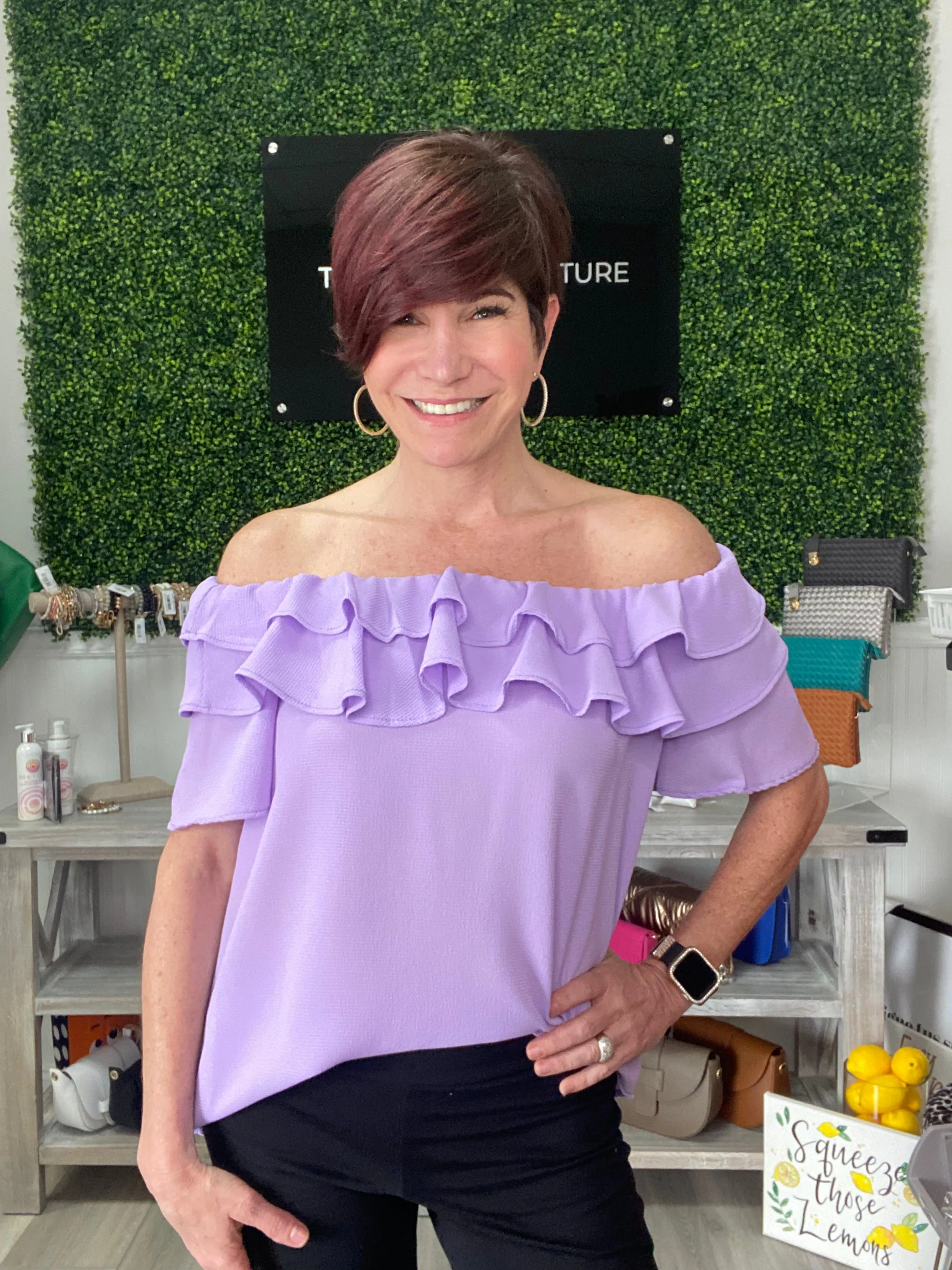 Double Ruffle Off the Shoulder Top