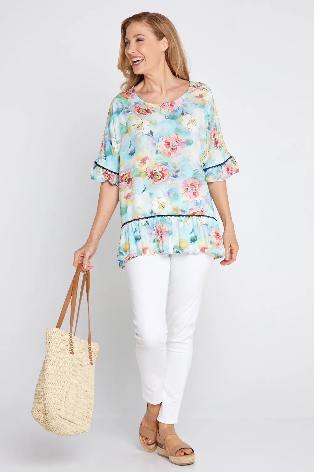 Electra Top - Morning Dew Floral