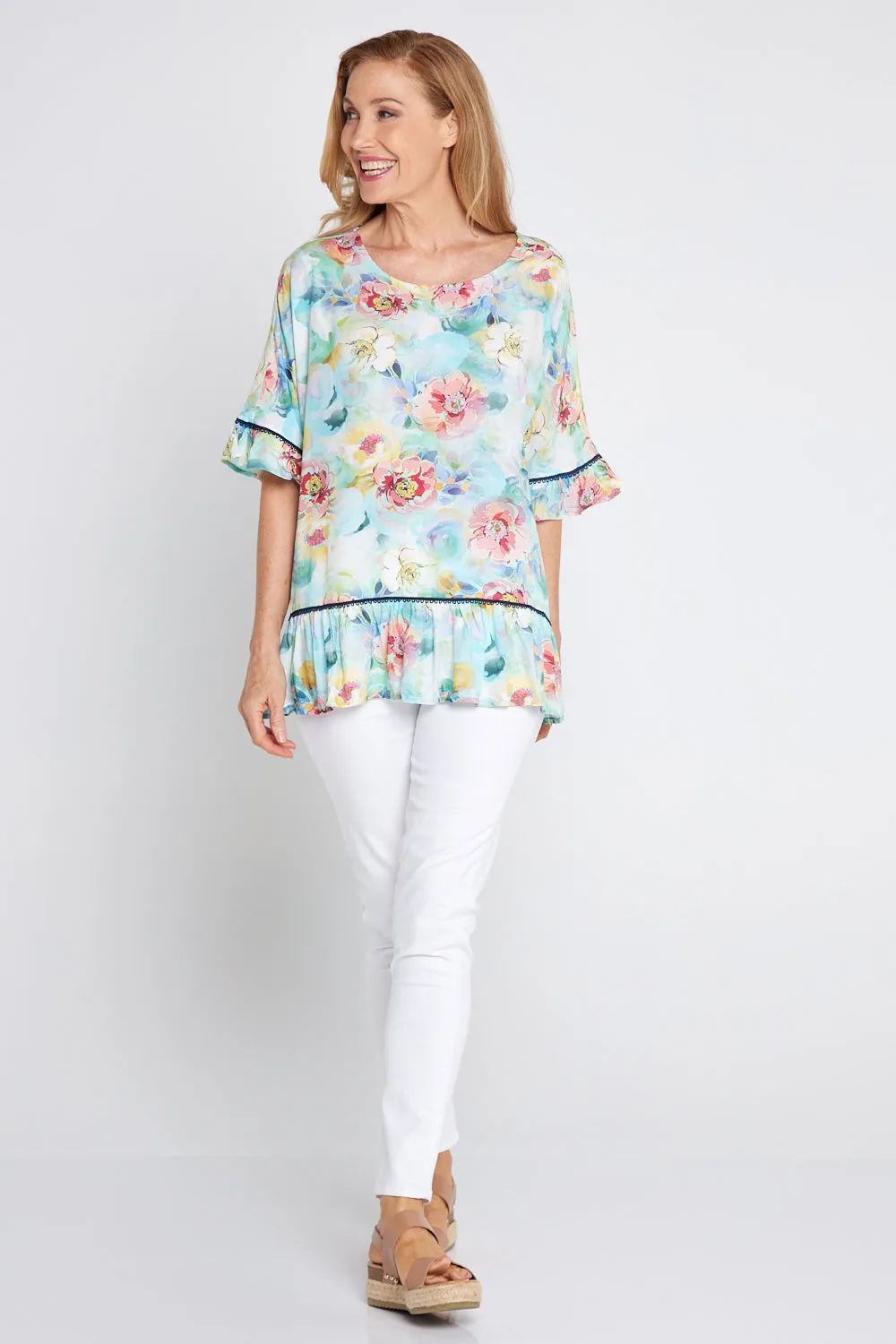 Electra Top - Morning Dew Floral