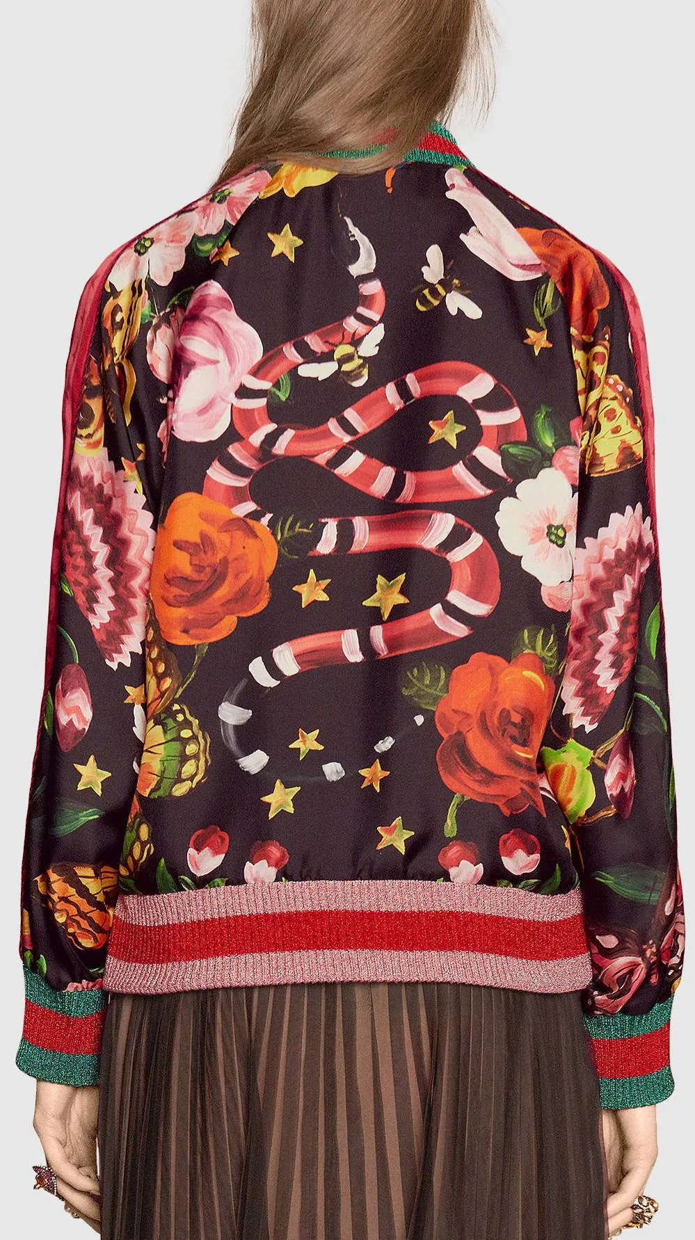Garden Exclusive Printed Bomber Jacket- Multi Colored