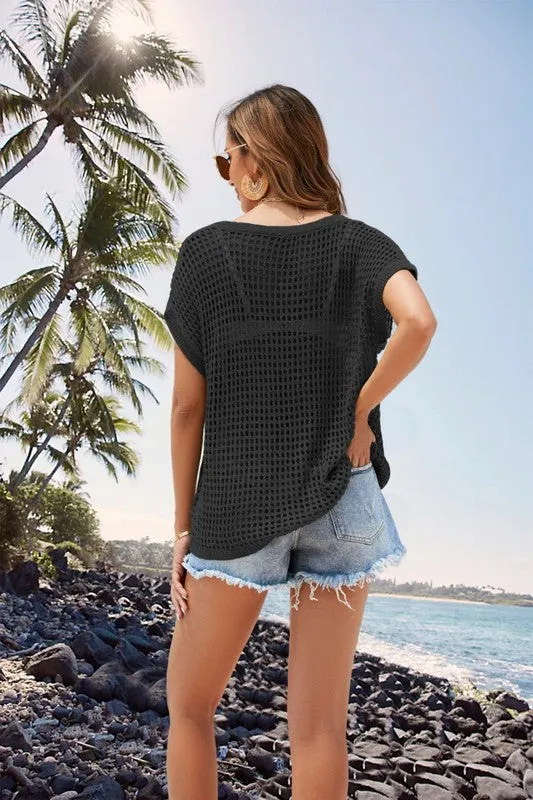 Got You Babe Black Cover Up/Sweater Top
