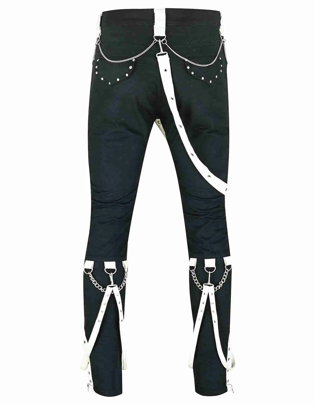 Goth Babe Black & White Straps Pant