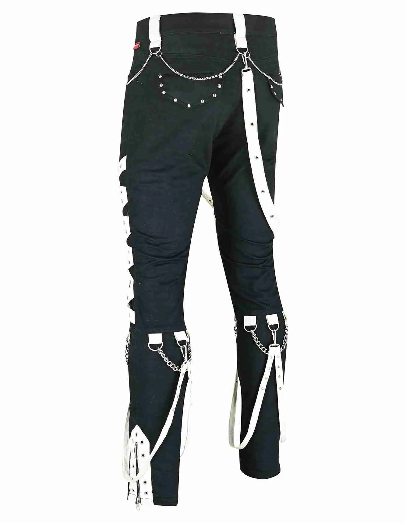Goth Babe Black & White Straps Pant