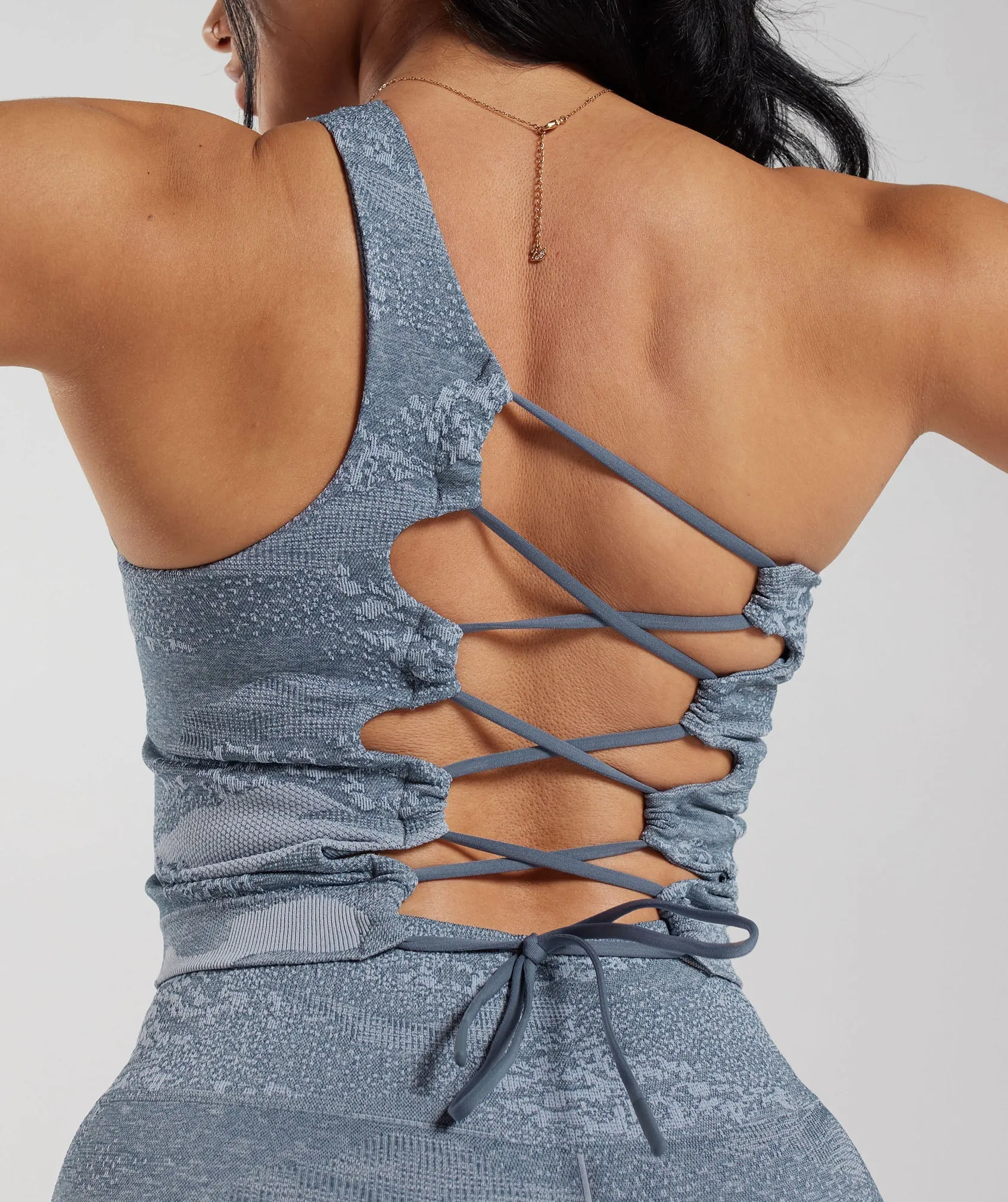 Gymshark Adapt Camo Tank - Lava | River Stone Grey/Evening Blue