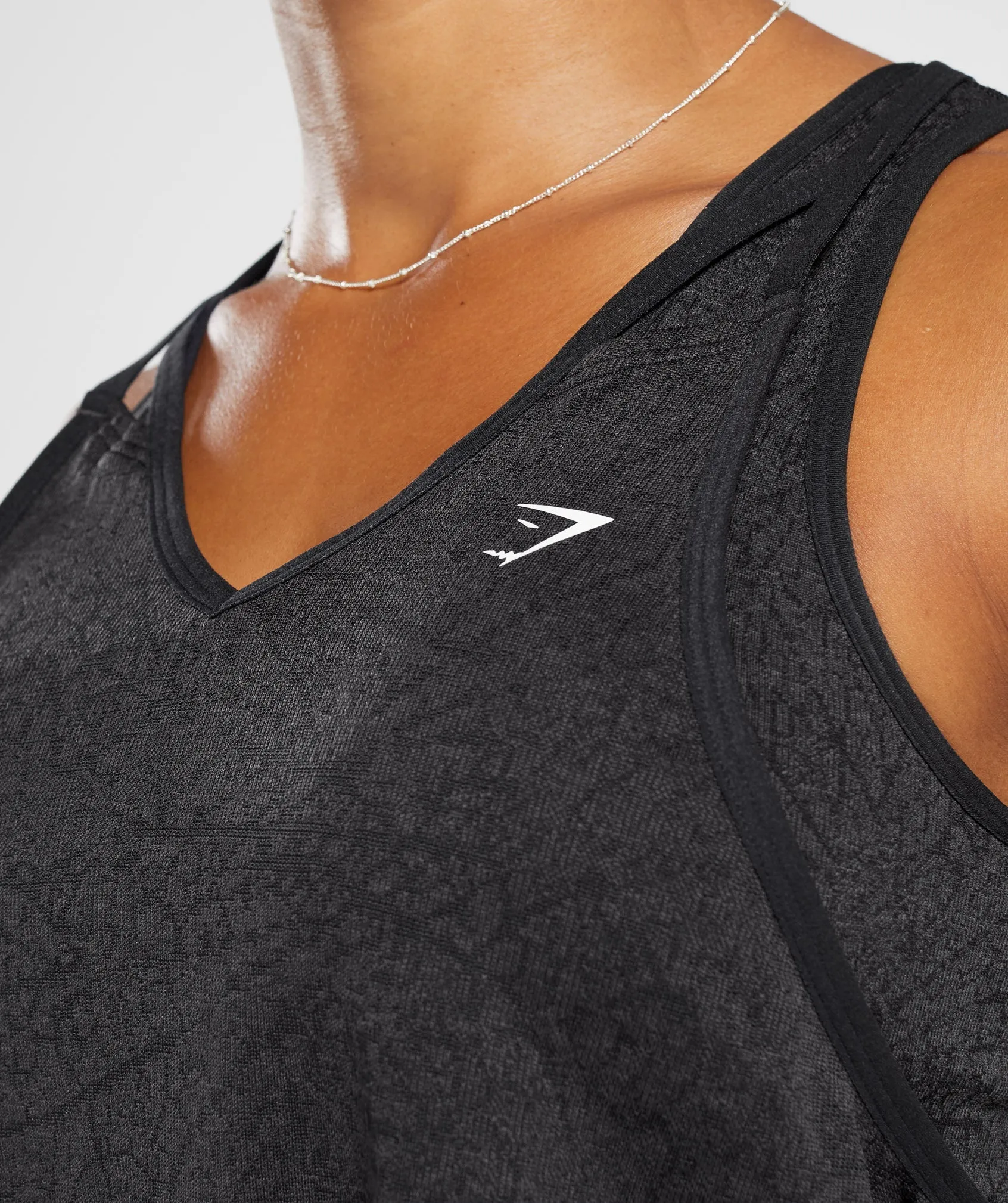 Gymshark Adapt Pattern Loose Midi Seamless Tank - Black/Graphite Grey