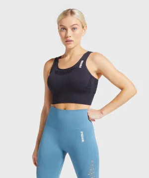 Gymshark Energy  Seamless Crop Top - Black