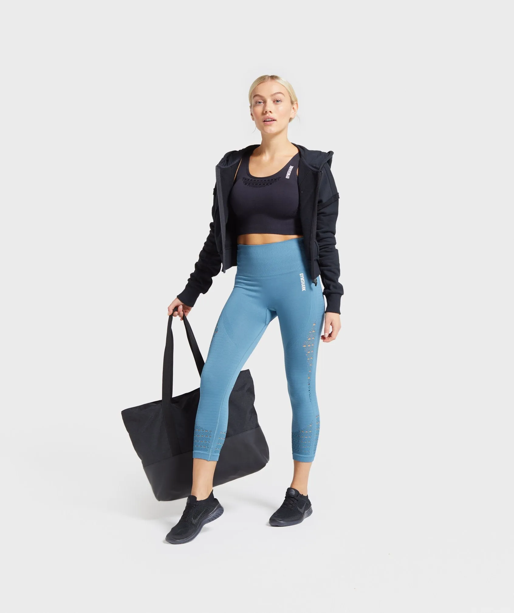 Gymshark Energy  Seamless Crop Top - Black
