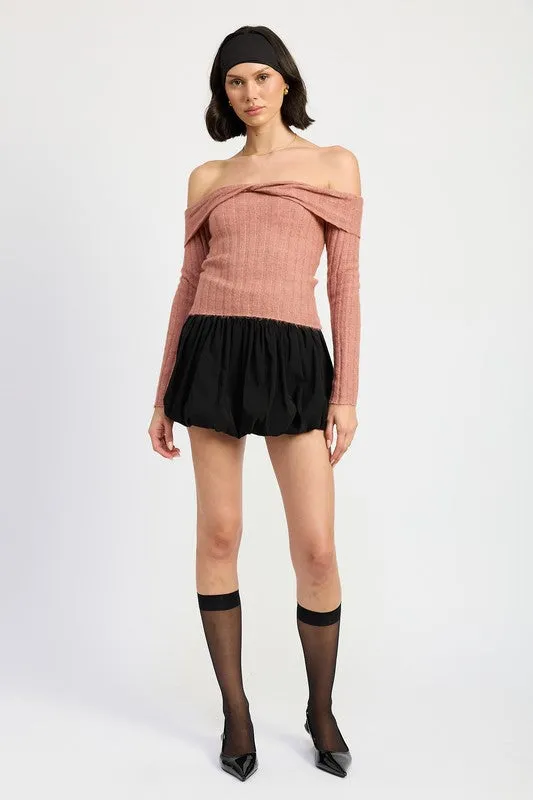Hot Girl Bare Intentions Off Shoulder Open Back Sweater