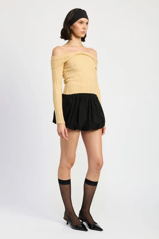 Hot Girl Bare Intentions Off Shoulder Open Back Sweater