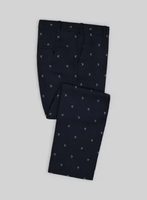 Italian Blue Fish Wool Pants