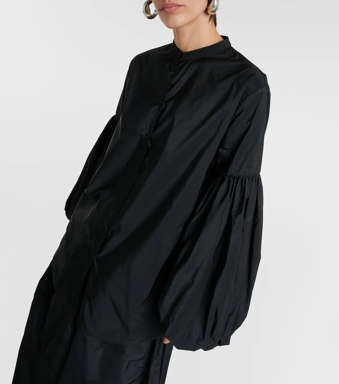Jil Sander puff sleeve blouse, black
