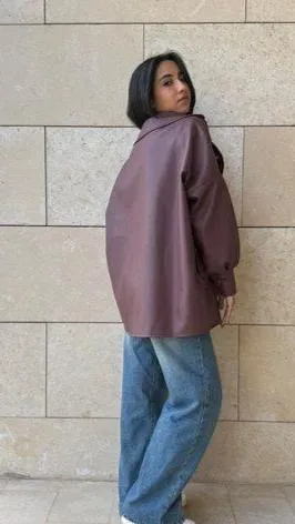Leather Oversized Shacket