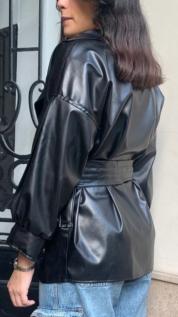 Leather Oversized Shacket
