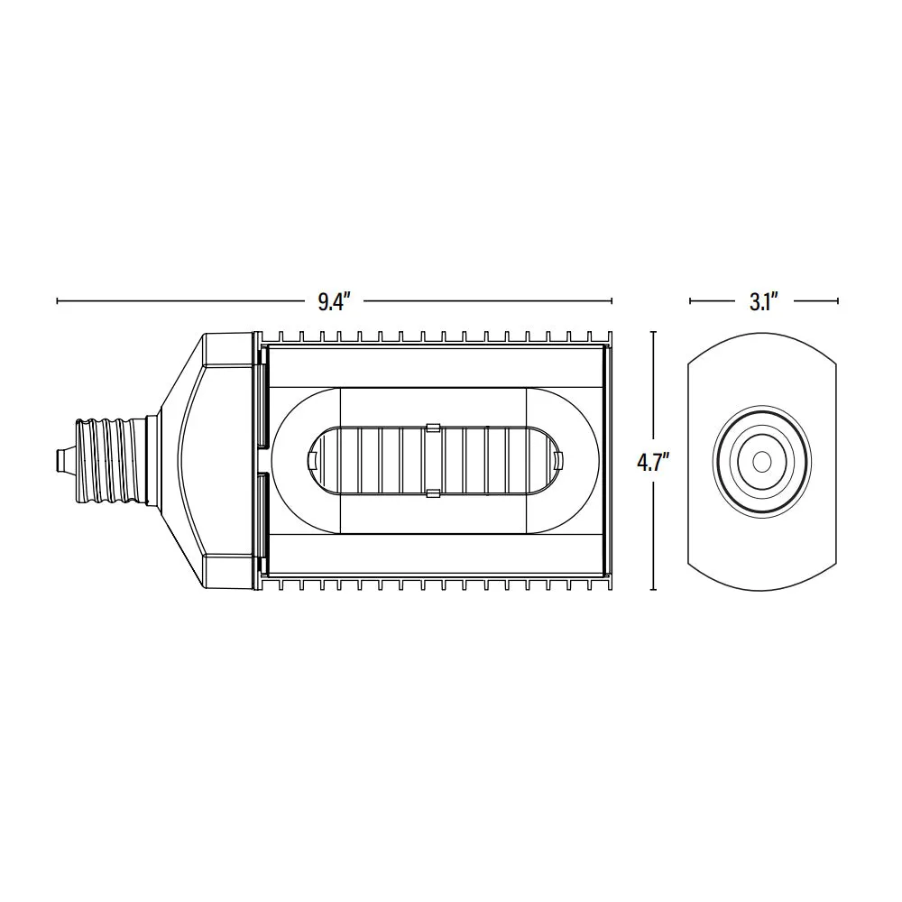 LED Wall Pack Retrofit Bulb, E39 Mogul Base, 100W, 14800 Lumens