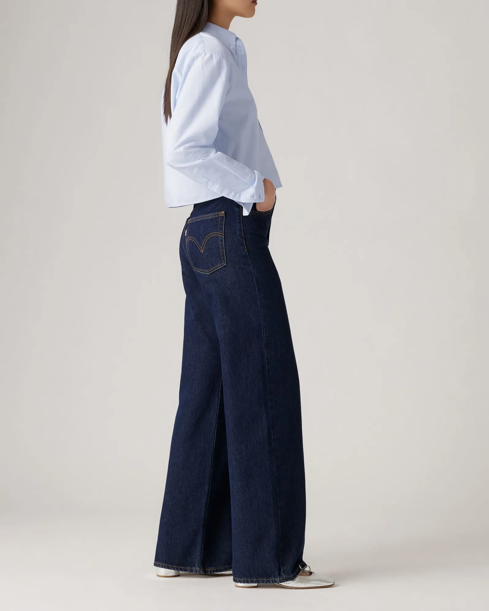 Levi's® Womens Ribcage Wide Leg Jeans - Shaded View