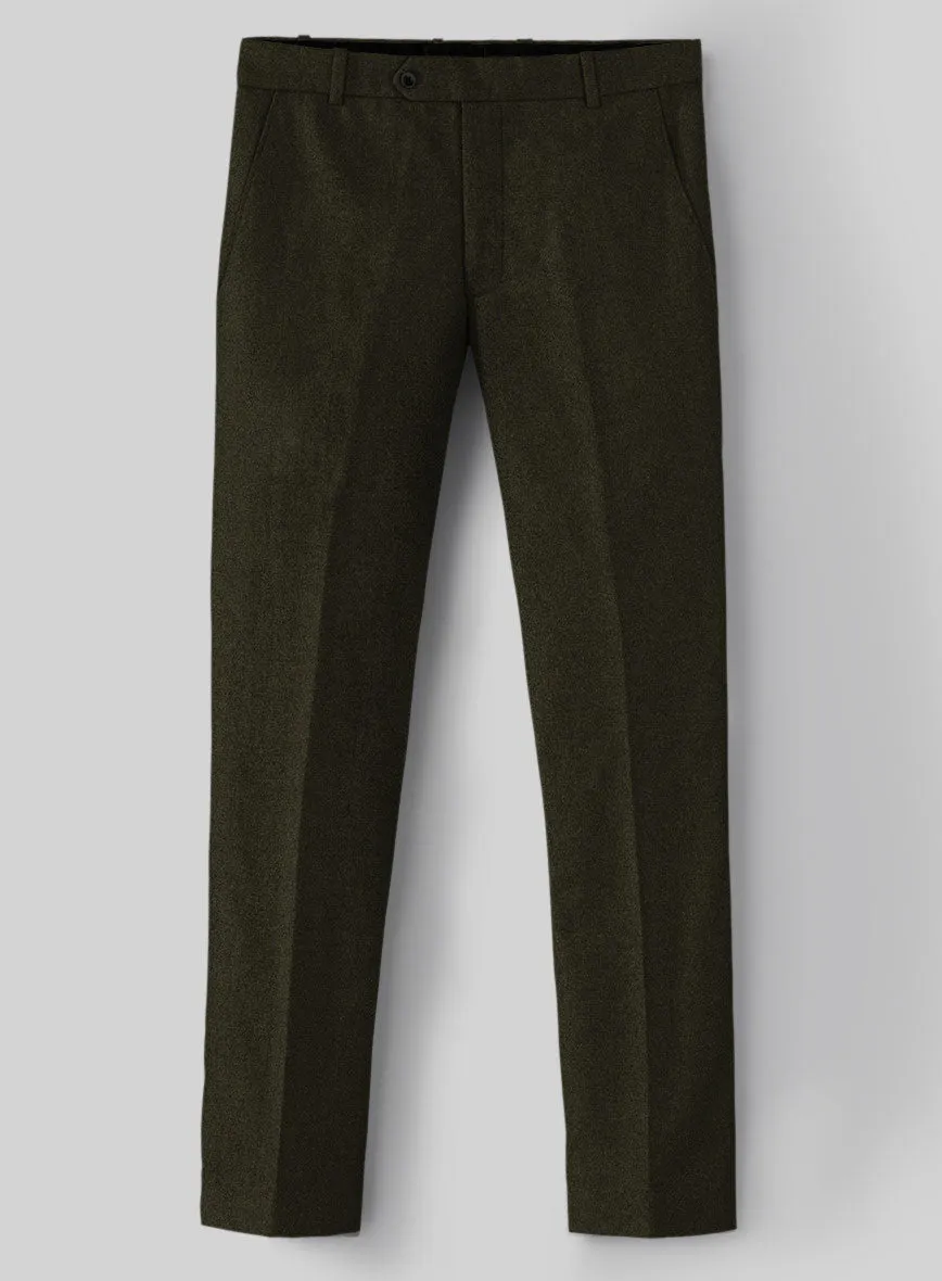 Naples Dark Green Tweed Pants