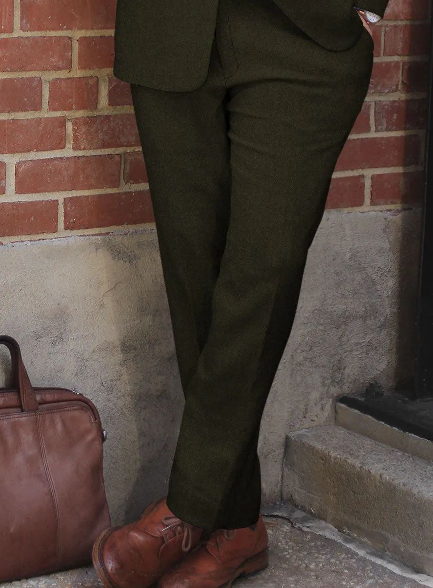 Naples Dark Green Tweed Pants
